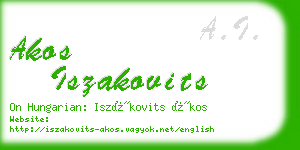 akos iszakovits business card